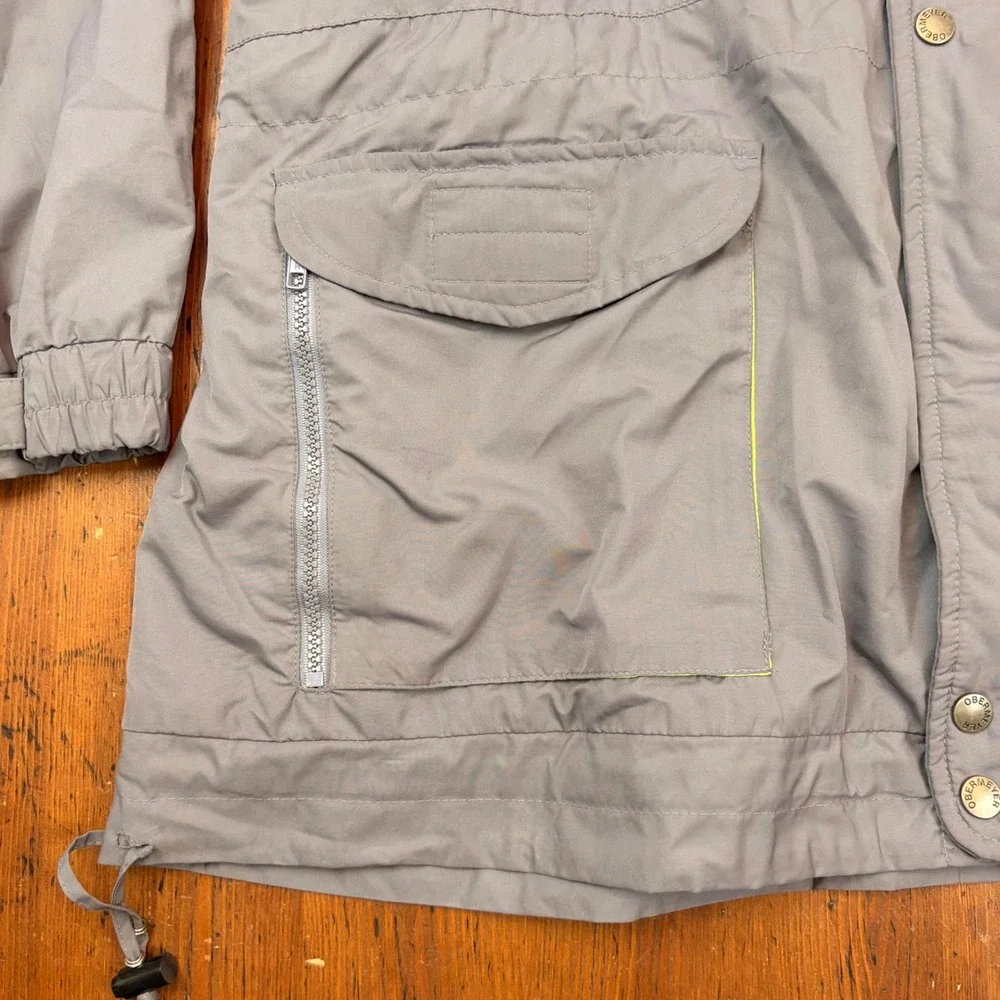 Vintage Sport Obermeyer Ski Jacket Mens XL Grey Fleece Lined Hooded 37037‎